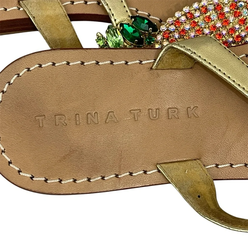 Trina Turk Crystal Bling Pineapple Sandals - Picture 8 of 9